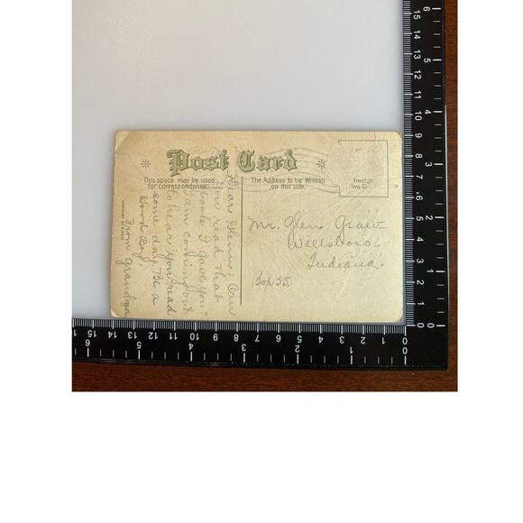 Antique 1913 Ephemera Postcard Birthday Wishes Embossed Metallic Marigolds SEE - Picture 5 of 8